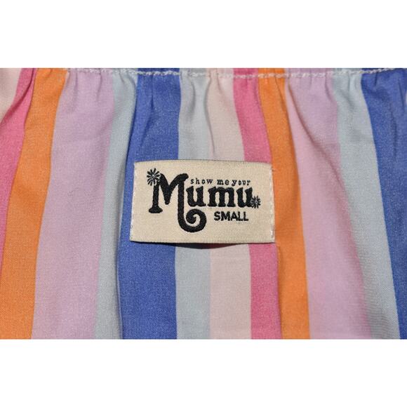 SHOW ME YOUR MUMU $164 Triple Decker Striped‎ Off-The-Shoulder Romper Small - Picture 3 of 3